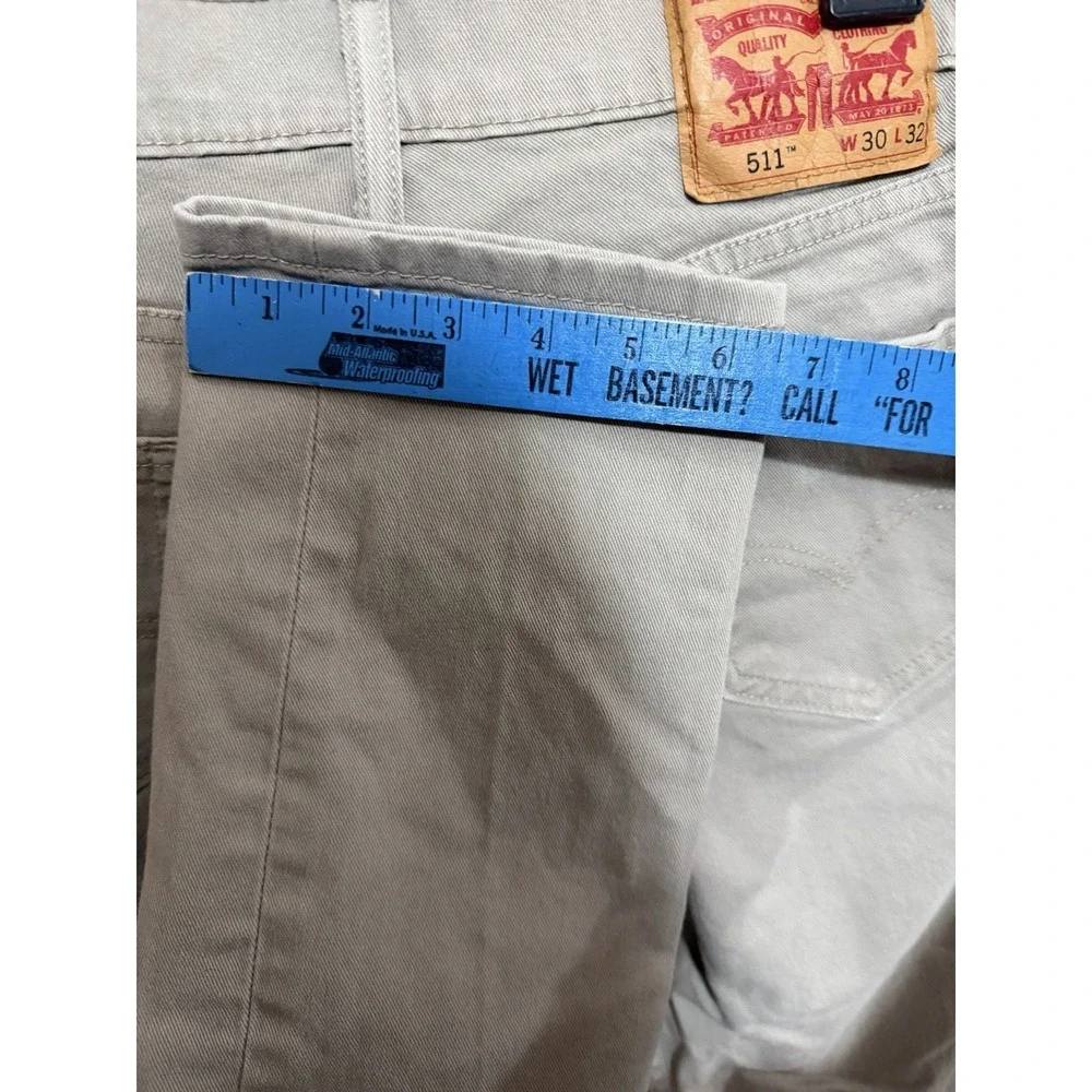 Levi's 511 Khaki Tan Jeans 30x32 Cotton Men's Pants